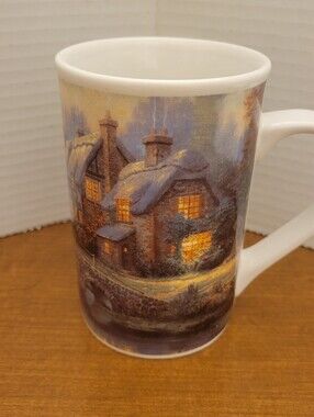 Thomas Kinkade 2000 "Cobblestone Bridge" Coffee Mug